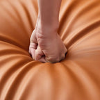 Fauteuil pivotant moderne en similicuir orange