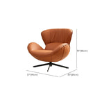 Fauteuil pivotant moderne en similicuir orange