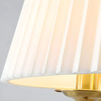 Lustre tambour plissé moderne or et blanc, hauteur réglable