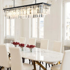 Suspension linéaire moderne en cristal ambré pour îlot de cuisine