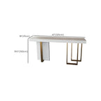 Tables de bar glamour blanches en faux marbre avec pieds dorés