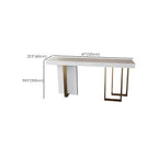 Tables de bar glamour blanches en faux marbre avec pieds dorés