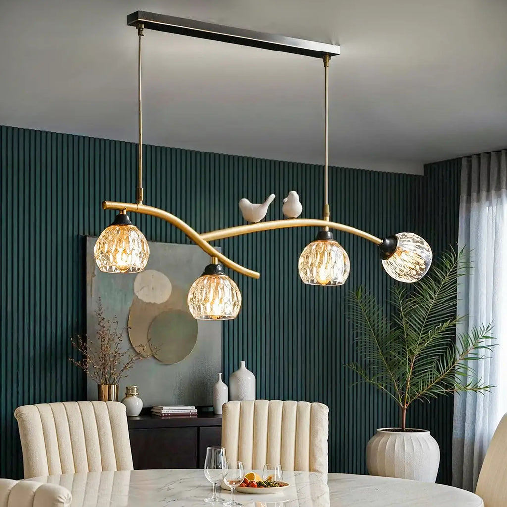 Suspension décorative moderne en cristal avec oiseaux