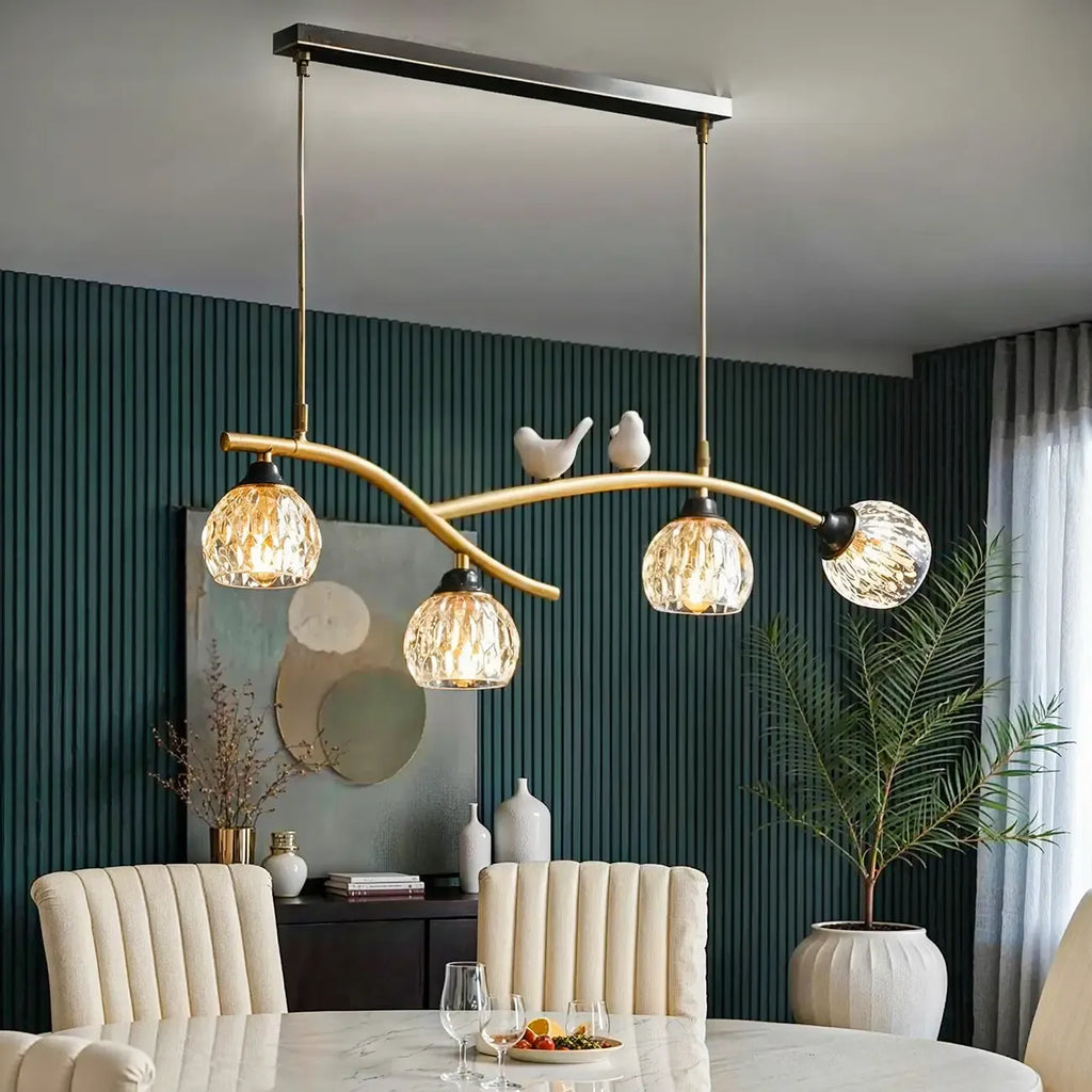 Suspension décorative moderne en cristal avec oiseaux