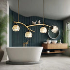Suspension décorative moderne en cristal avec oiseaux