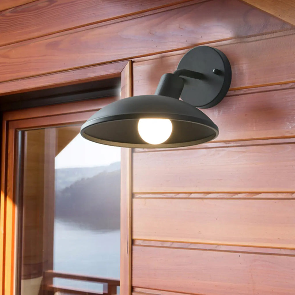 Mini applique murale extérieure moderne en métal noir à LED