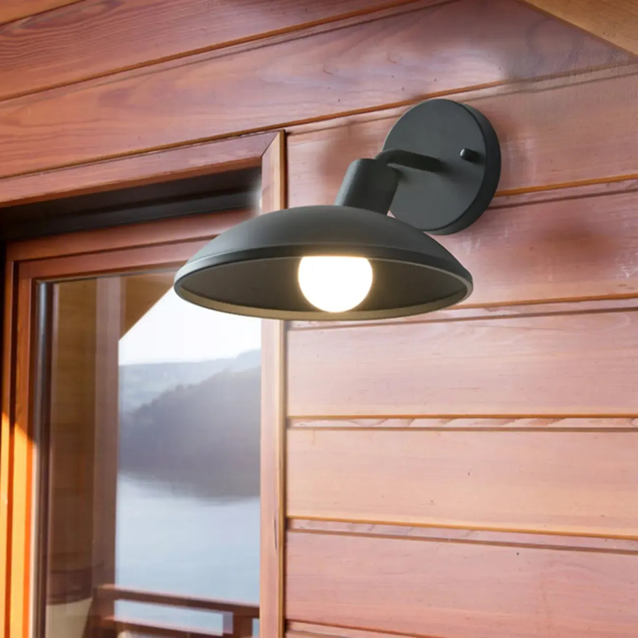 Mini applique murale extérieure moderne en métal noir à LED