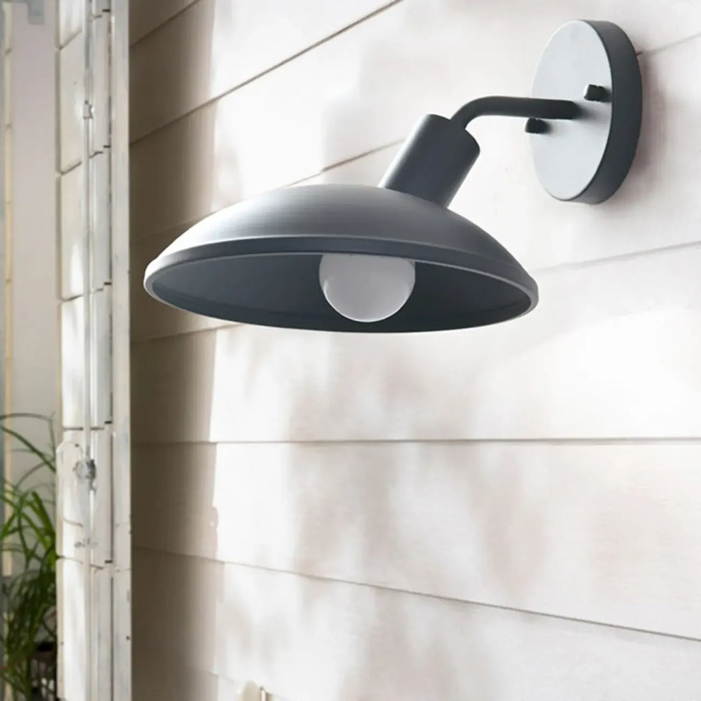 Mini applique murale extérieure moderne en métal noir à LED