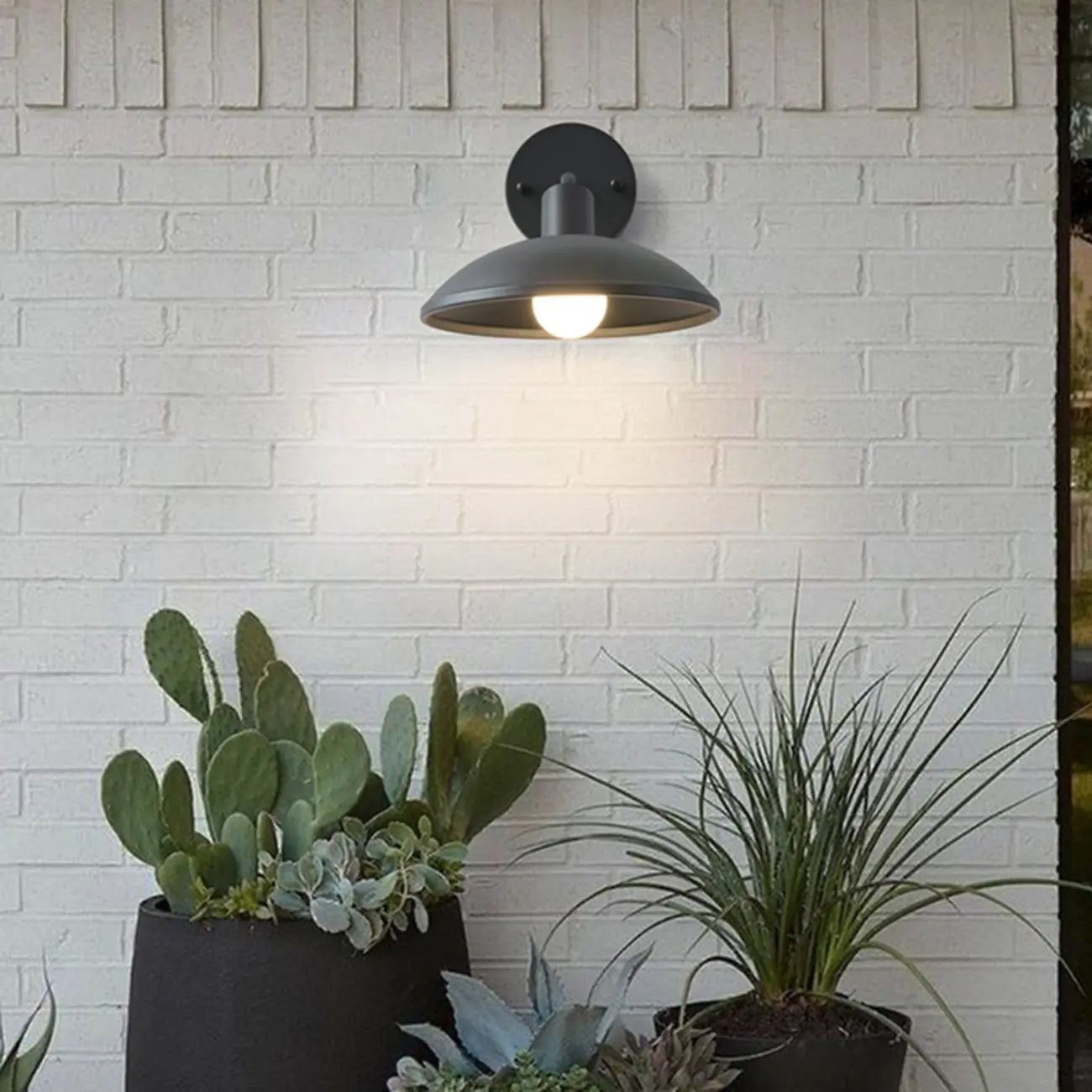 Mini applique murale extérieure moderne en métal noir à LED