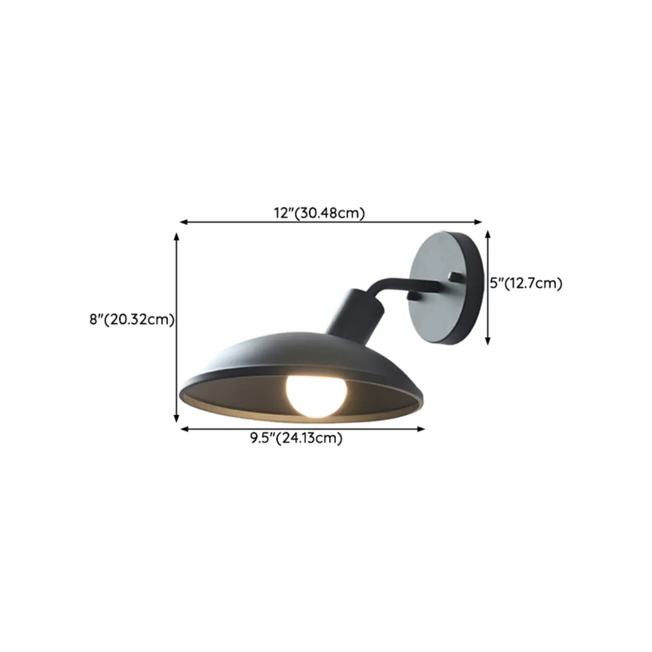 Mini applique murale extérieure moderne en métal noir à LED