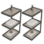 Table de chevet extra haute, simple, avec plateau en verre et trois étagères en acier