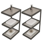 Table de chevet extra haute, simple, avec plateau en verre et trois étagères en acier
