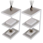 Table de chevet extra haute, simple, avec plateau en verre et trois étagères en acier