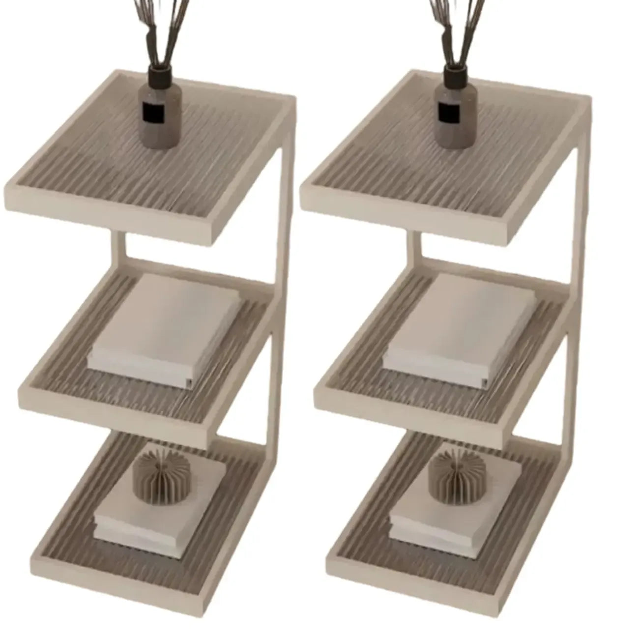 Table de chevet extra haute, simple, avec plateau en verre et trois étagères en acier