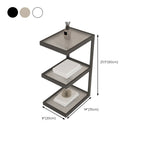 Table de chevet extra haute, simple, avec plateau en verre et trois étagères en acier