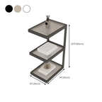 Table de chevet extra haute, simple, avec plateau en verre et trois étagères en acier