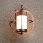 Mini applique murale extérieure industrielle en métal, cylindre en verre blanc, LED