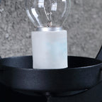 Mini applique murale extérieure industrielle en métal, cylindre en verre blanc, LED