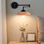 18 Lampade da parete a braccio orientabile piccole da comodino con paralume in legno