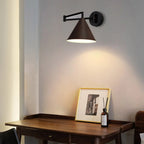 18 Lampade da parete a braccio orientabile piccole da comodino con paralume in legno