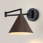 18 Lampade da parete a braccio orientabile piccole da comodino con paralume in legno