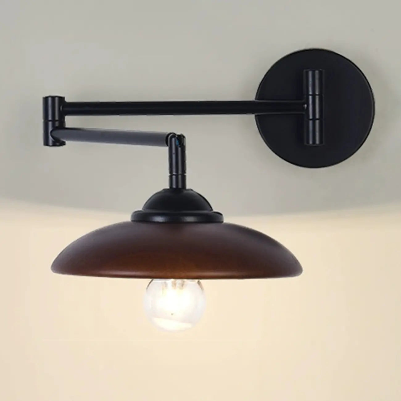 18 Lampade da parete a braccio orientabile piccole da comodino con paralume in legno