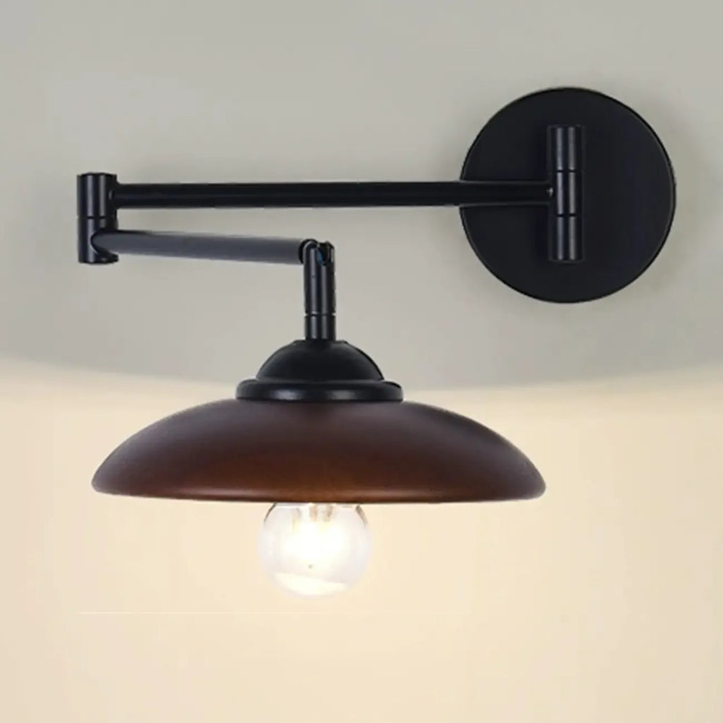 18 Lampade da parete a braccio orientabile piccole da comodino con paralume in legno