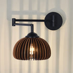 18 Lampade da parete a braccio orientabile piccole da comodino con paralume in legno