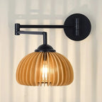 18 Lampade da parete a braccio orientabile piccole da comodino con paralume in legno