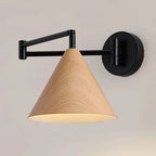 18 Lampade da parete a braccio orientabile piccole da comodino con paralume in legno