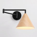 18 Lampade da parete a braccio orientabile piccole da comodino con paralume in legno