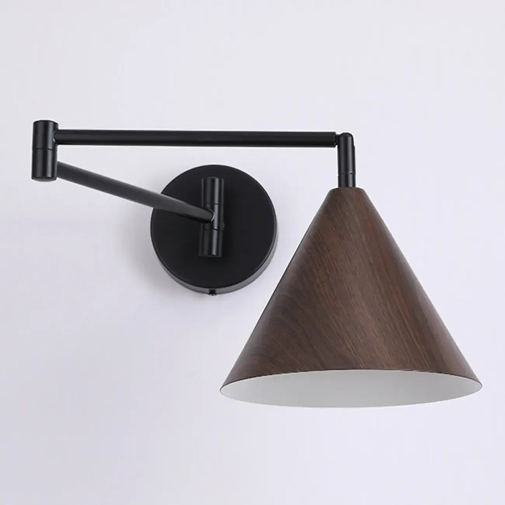 18 Lampade da parete a braccio orientabile piccole da comodino con paralume in legno