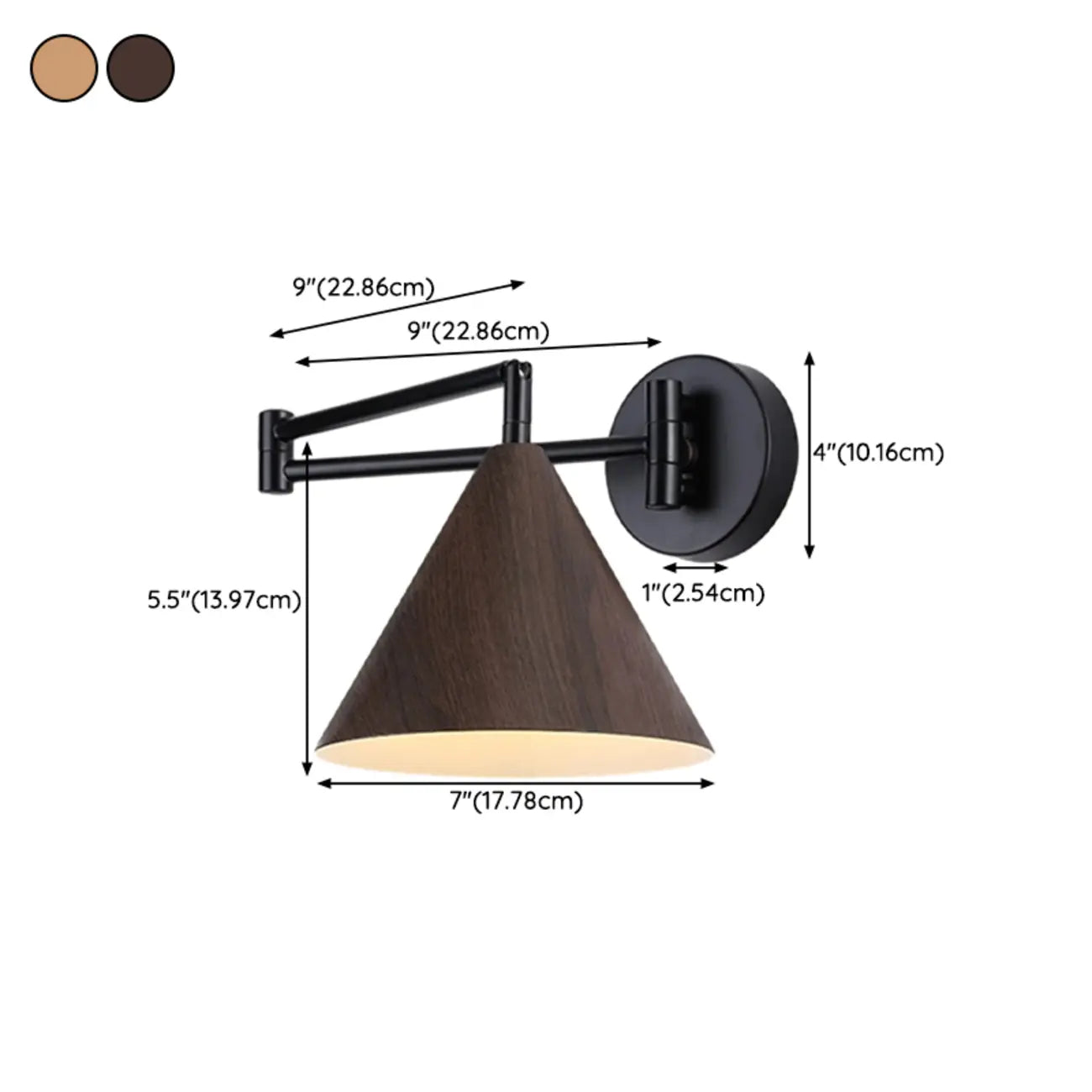 18 Lampade da parete a braccio orientabile piccole da comodino con paralume in legno
