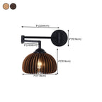 18 Lampade da parete a braccio orientabile piccole da comodino con paralume in legno