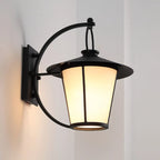 Mini applique murale extérieure industrielle en métal, lanterne cylindrique en verre
