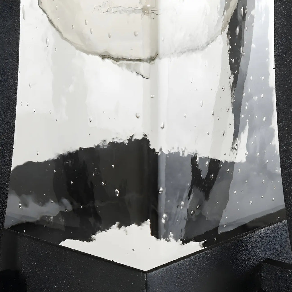 Lanterne murale extérieure géométrique industrielle en métal et verre