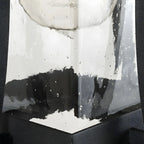 Lanterne murale extérieure géométrique industrielle en métal et verre