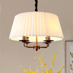 Lustre tambour classique en métal blanc réglable