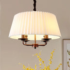 Lustre tambour classique en métal blanc réglable