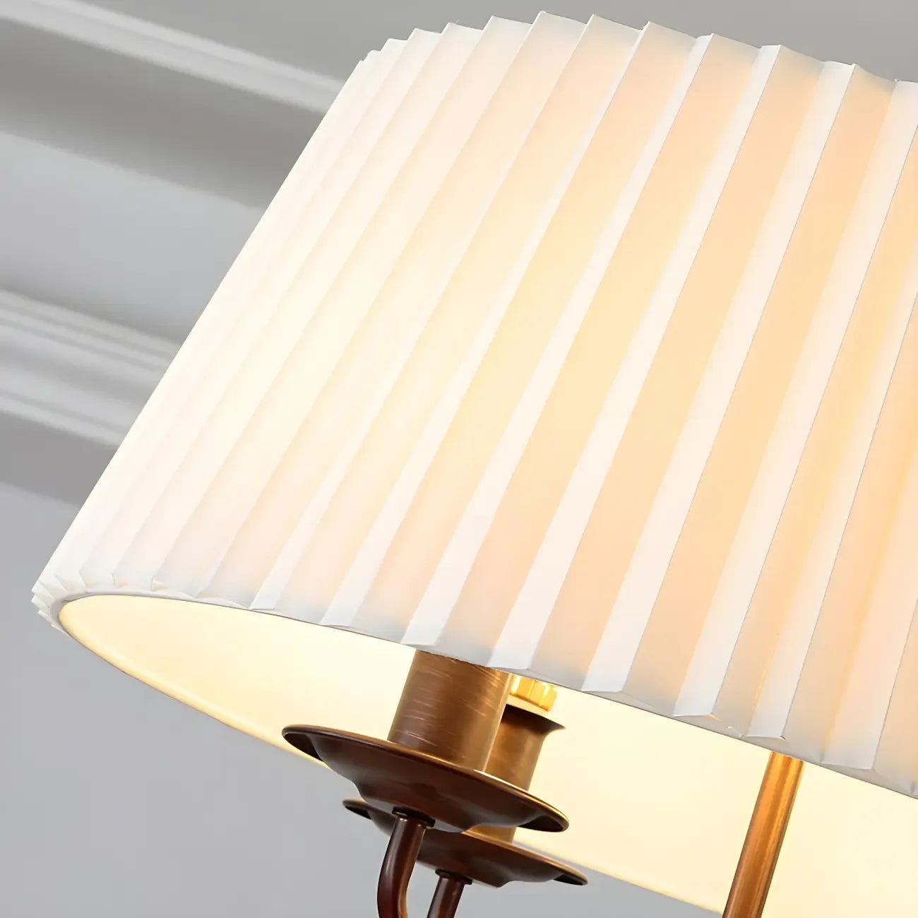 Lustre tambour classique en métal blanc réglable