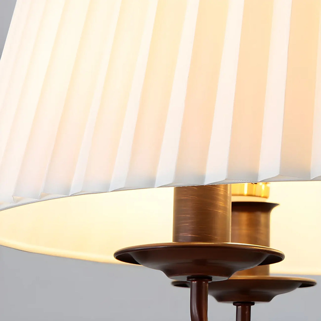 Lustre tambour classique en métal blanc réglable