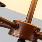 Lustre tambour classique en métal blanc réglable
