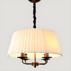 Lustre tambour classique en métal blanc réglable