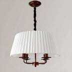 Lustre tambour classique en métal blanc réglable