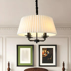 Lustre tambour classique en métal blanc réglable