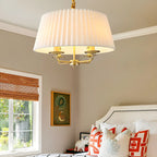 Lustre tambour classique en métal blanc réglable