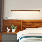 Applique murale LED linéaire minimaliste en bois pour intérieur
