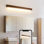 Applique murale LED linéaire minimaliste en bois pour intérieur