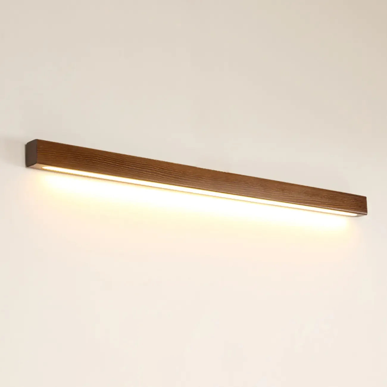 Applique murale LED linéaire minimaliste en bois pour intérieur