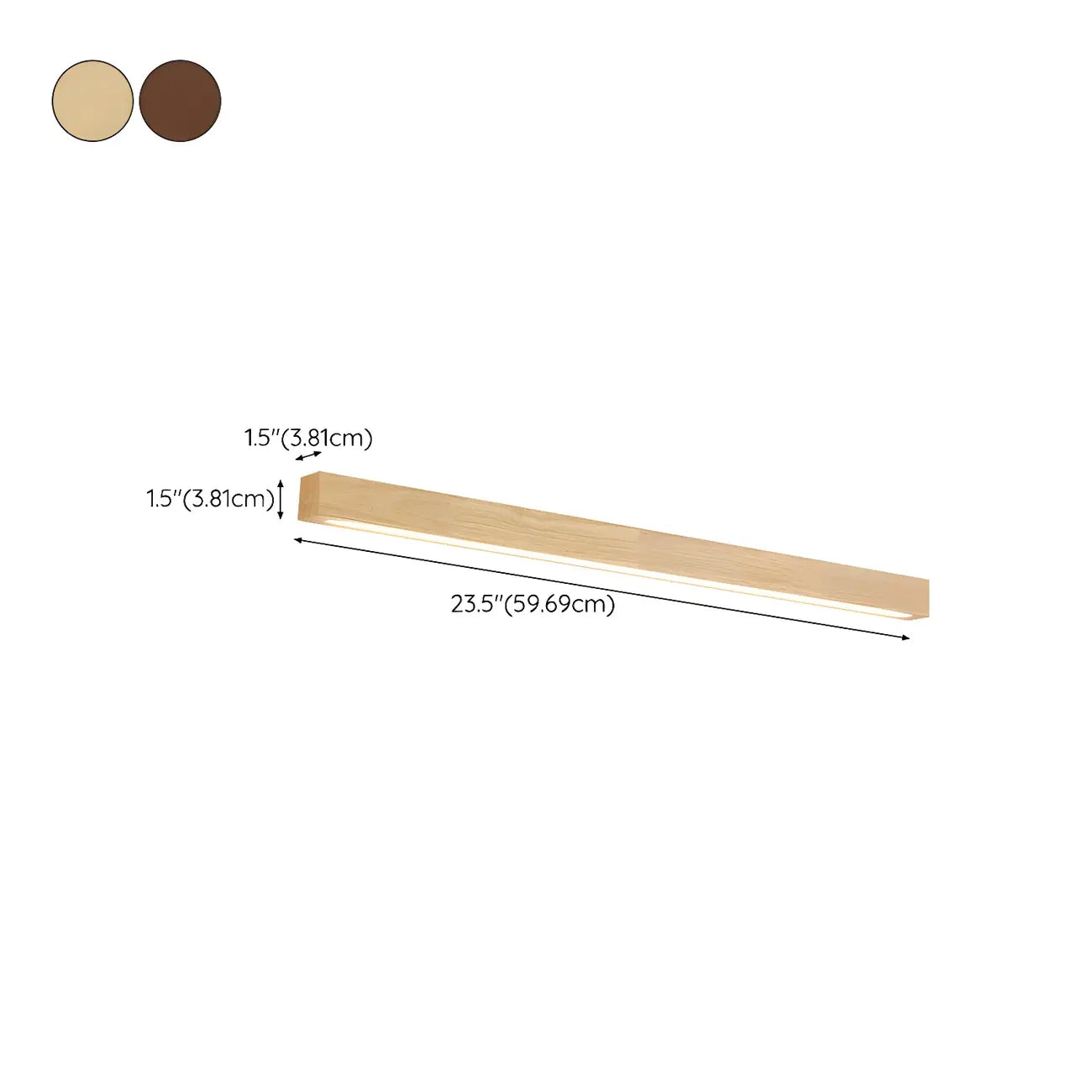 Applique murale LED linéaire minimaliste en bois pour intérieur